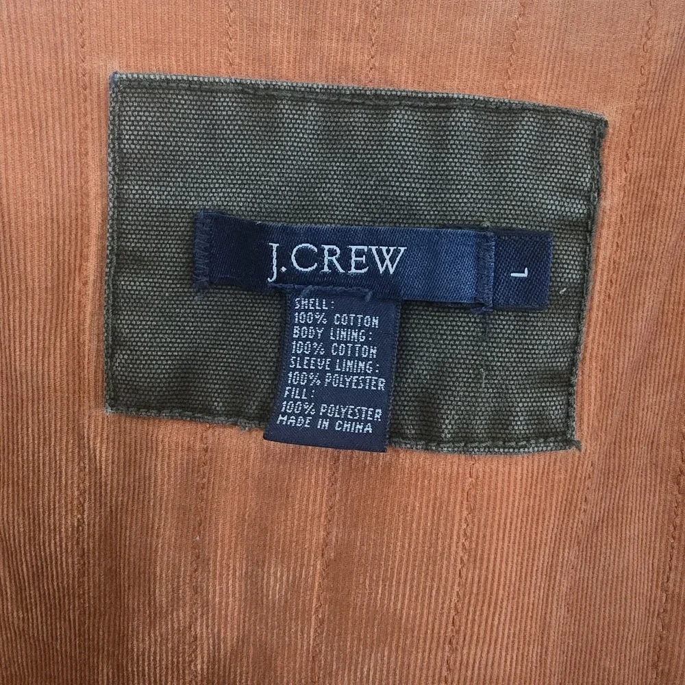J.Crew Mens Barn Coat Chore Canvas Jacket Large‎ Brown Corduroy Lined VTG